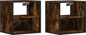 vidaXL 2db füstös tölgy színű fali éjjeliszekrény 40 x 31 x 39,5 cm
