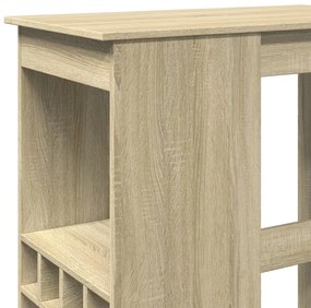 sonoma tölgy szerelt fa bárasztal tárolókkal 90x47,5x103,5 cm