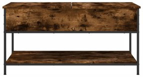 füstös tölgy szerelt fa és fém dohányzóasztal 100 x 50 x 50 cm