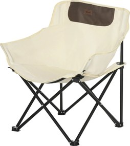 Outsunny Összecsukható Kemping Szék Oldalsó Zsebbel, Acél Lábakkal, Táskával a Medencéhez és Tengerpartra, Oxford, Fehér | Aosom