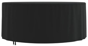 fekete 420D oxford szövet kerek kerti bútorhuzat Ø 182x71 cm