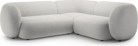 Világosszürke bársony sarokkanapé (jobb oldali-L alakú) Kate – Micadoni