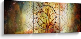 Absztrakt kép fáról (órával) (90x30 cm)