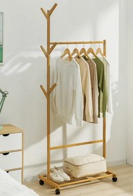 Kerekes akasztó, bambus, 80 cm széles, VIKIR TYP 2