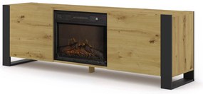 TV szekrény/asztal kandallóval Montana (artisan tölgy + fekete). Akció -21%. 1124958