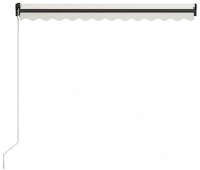 krémszínű kézzel kihúzható LED-es napellenző 300 x 250 cm