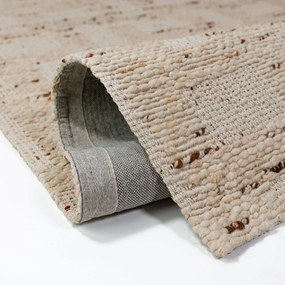 Natúr színű kézi szövésű gyapjúkeverék szőnyeg 140x200 cm Rova Blend – Flair Rugs