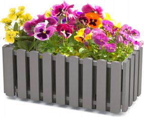 Virágtartó balkonláda 18x38x16,2cm szürke