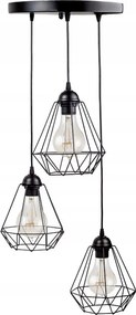 Mennyezeti függőlámpa triplo geometrikus, fekete