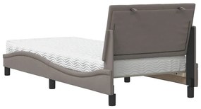 tópszínű szövet ágy matraccal 90x190 cm