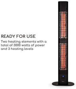 Heat Guru 3000, sugárzó fűtőtest, 3000 W, IP54, kültéri használatra, távirányító