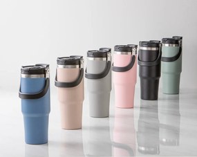 Szürke rozsdamentes acél utazó ivópalack 1 l Eco – Ladelle