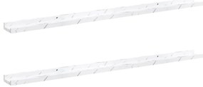 vidaXL Falpolc polcokkal 2 pcs Fehér márvány 115 x 9 x 3 cm Faanyag