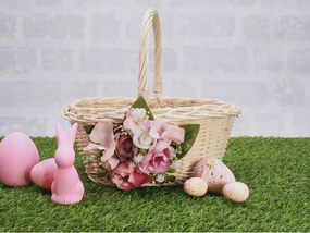 Húsvéti kosár dekoráció Fehér karácsonyi kosár Ovális virág