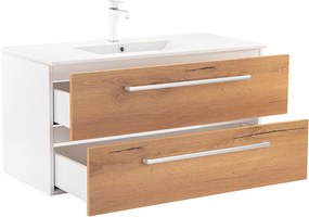 Vario Clam 100 alsó szekrény mosdóval fehér-tölgy