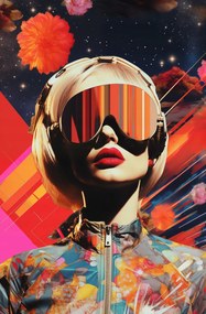 Poszter 56,6x86,4cm Retrofuturisztikus Múzsa