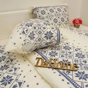 Etnico kék pamut lepedők TiaHome - 1x Párna 90x70cm, 1x Paplan 140x200cm