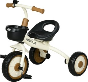 AIYAPLAY Tricikli, Gyerekkerékpár Állítható Üléssel, Edzőkerékpár Kosárral, Csengettyűvel, Pedálos Kerékpár 2-5 Éves Gyermekek Számára, Fém, Fehér | A