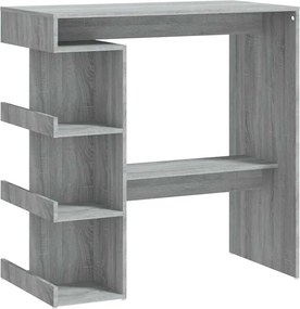 vidaXL szürke-sonoma színű bárasztal tárolópolccal 100 x 50 x 101,5 cm