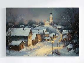 Vászonkép Canvas Tájkép Város Út Tél Hó 120x80