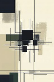 Canvas Vászonkép Absztrakt Bauhaus Mid-century Modern Vonal 80x120