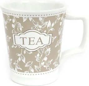 Kerámia Bögre Bézs Fehér Tea 250ml Tea