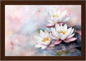 Poszter Keret Fa Természet Víz Virágok Nenufary Vízililiom 60x40