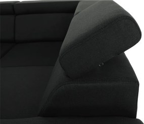 Ülőgarnitúra, sötétszürke, balos kivitel, SEGORIA ROH U