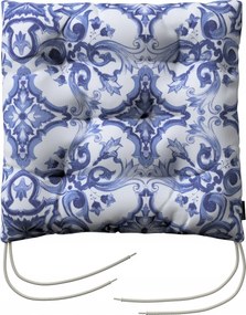 Jacek székpárna 38x38 kék mintás, fehér alapon