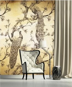 Fotótapéta Páva virágokkal egzotikus hálószoba nappali 184x254 +ragasztó