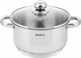 Ezüst Edény Fedéllel Acél 24CM 6,4L Lapos Alj Klonberg