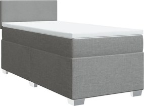 vidaXL világosszürke szövet rugós ágy matraccal 80 x 200 cm