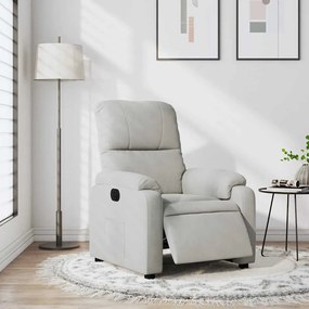 világosszürke mikroszálas szövet elektromos dönthető fotel