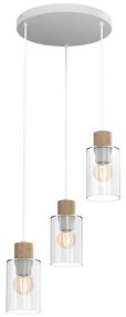 Milagro Csillár zsinóron MADERA 3xE27/60W/230V fehér/fa MI2043