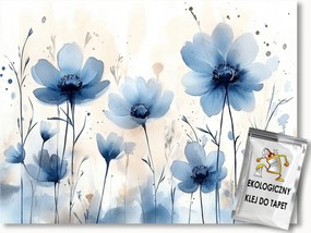 Fotótapéta Flizelina Akvarell Természet Növény Kék Virágok 200x140 ragasztó