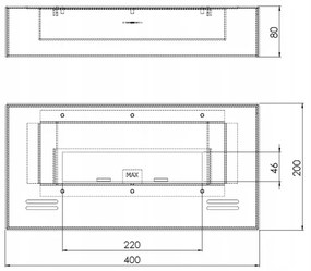 InFire - BIO kandalló 8x40 cm 3kW fekete
