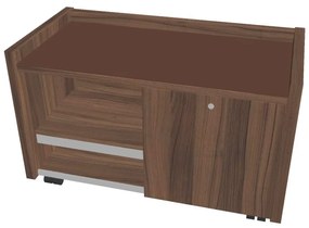 Verno mobil konténer 100 x 50 cm üveggel, bal, dió / barna