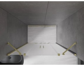 Mexen Velar Duo, tolózuhanyajtó nyitáshoz 140 cm, 8 mm-es matt üveg, arany matt, 871-140-000-32-55