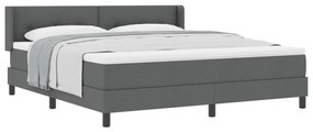 Boxspring Ágy Mattal, Sötétszürke, 180 x 200 cm, Szövet