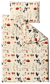 Mikroplüss ágyneműhuzat szett PAPAVA krém színű + mikroplüss lepedő SOFT 180x200 cm fehér, franciaágyhoz