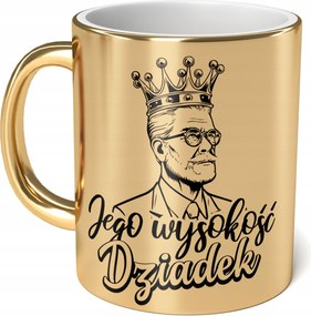 Kerámia bögre Arany 330 ml Nagyszülők napja Ajándék Őfelsége Nagypapa