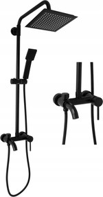 Zuhanyszett Fekete Slim Szögletes Esőztető Kivo