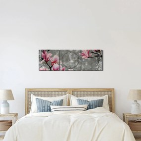 Kép virággal (órával) (90x30 cm)