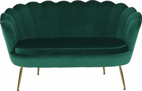 Pad Art-deco stílusban, smaragd Velvet anyag/gold króm-arany, NOBLIN