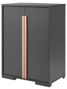 London sötétszürke gyerek ruhásszekrény magasított ágy alá - Vipack