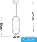UNIVERSO Függeszték 2xG9 max.10w D200x500x1200mm IP20 Óarany 5év