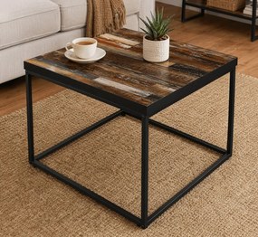 Dohányzóasztal 60 × 60 × 45 cm, MDF, öregfa