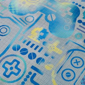 Szürke gumis egyszemélyes mikroszálas gyerek lepedő magas matrachoz 90x190 cm Gamer – Catherine Lansfield