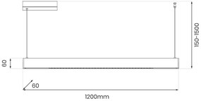 LINEA LED kábeles csillár, 36W/230V, 3000/4000/5700K, CRI 90, fehér