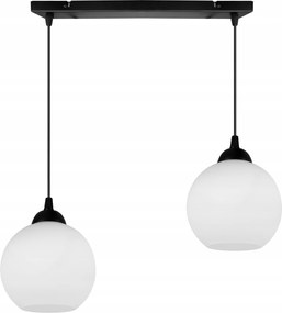 Mennyezeti Lámpa Lógó Csillár Fekete Üveg Fehér Lámpabúra Díszléc Gömbök Loft